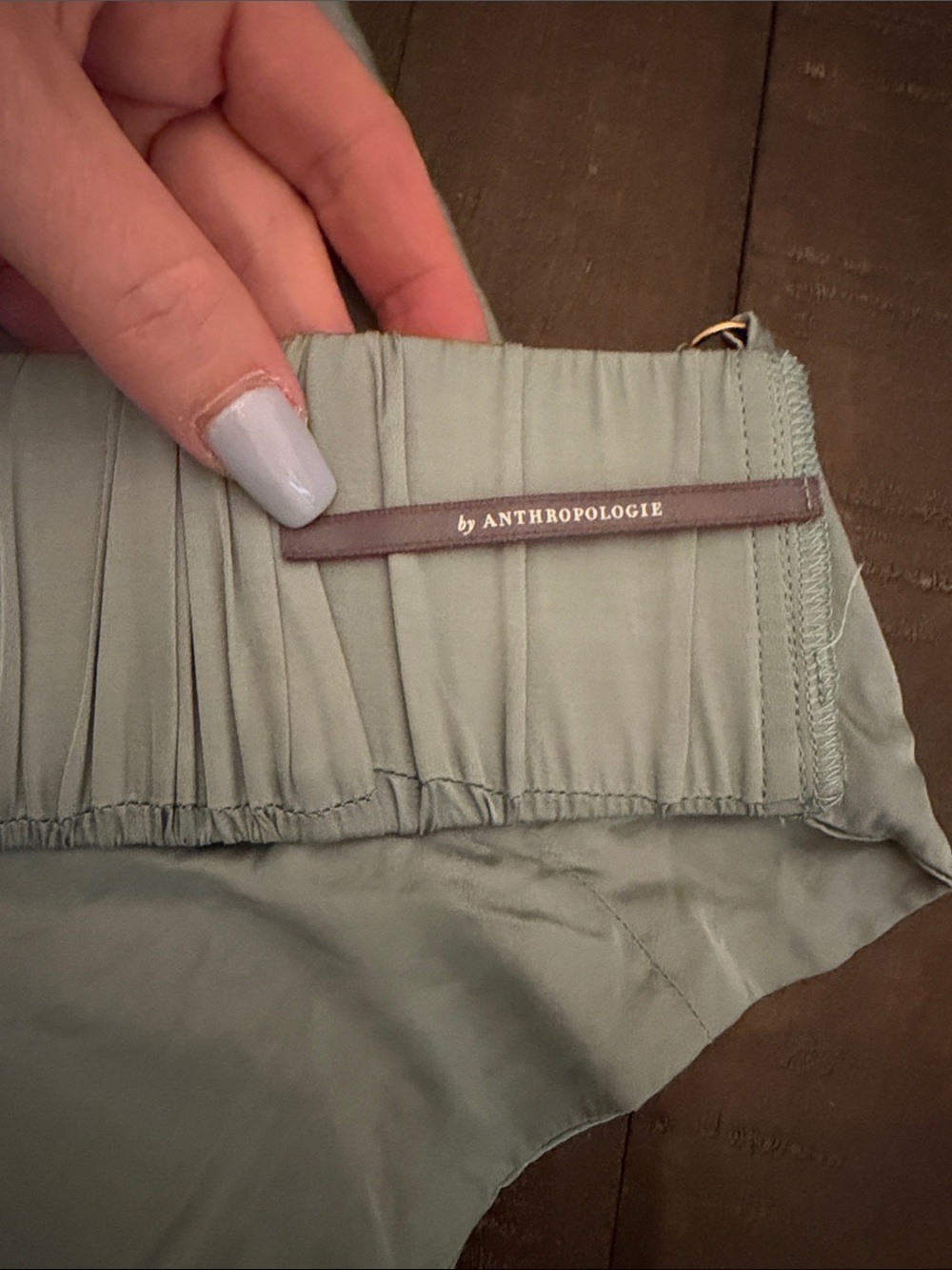 Anthropologie Sage Green Pleated Bralette - Picture 2 of 7